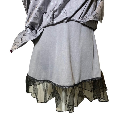 Speechless size 5 gray silver brocade ruffles rosettes prom formal events dress - Picture 7 of 15